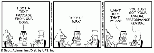 Dilbert cartoon boss communication team