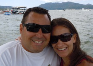 With husband Rick at Big Bear Lake
