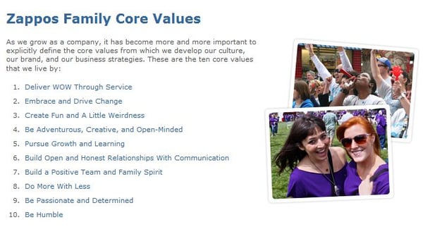 Zappos.com core values